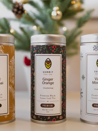 Holiday Tea Tins (Vanilla Mint Bliss, Ginger Orange, Herbal Chai)